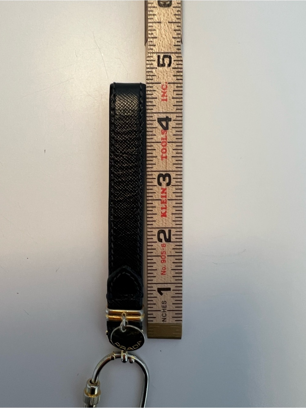 Prada Black Leather Strap Keychain with Gold Hardware - Picture 3 of 3